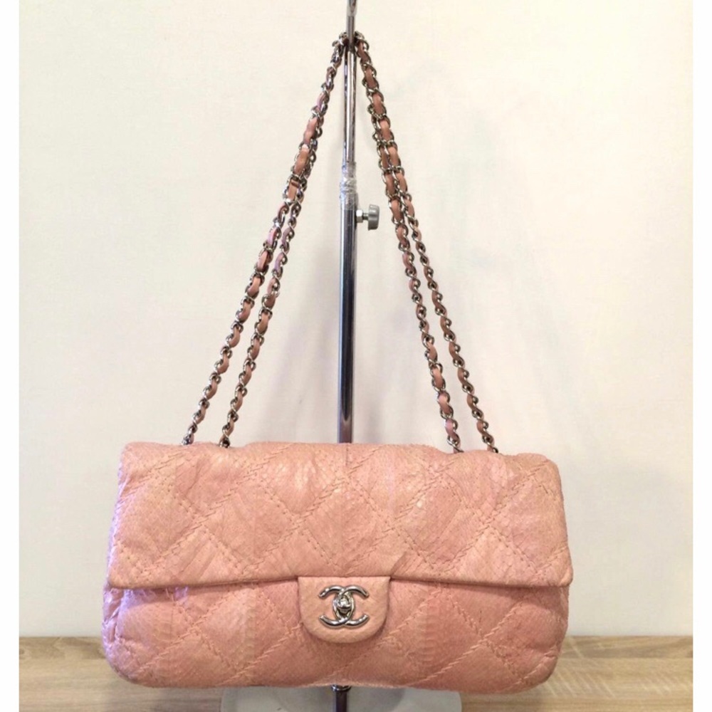 Chanel quilted python bag